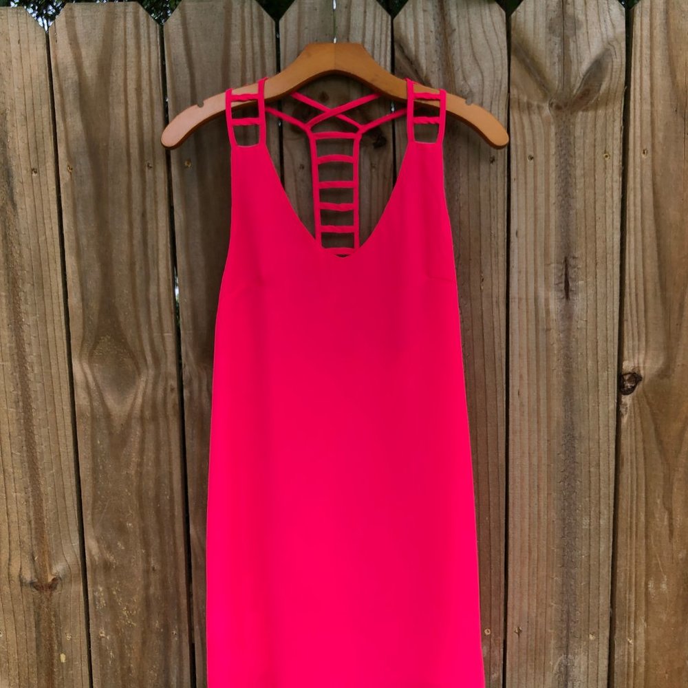 HOT pink ~beach~ chiffon dress